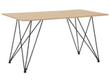 Dining Table Light Brown with Black MDF Top Metal Legs 140 x 80 cm Industrial Living Room Beliani