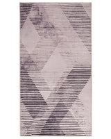 Rug Pink Polyester 80 x 150 cm Low Pile Abstract Pattern Beliani