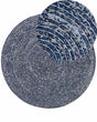 Area Rug Dark Blue Round 140 cm Boho Rustic Spiral Braided Cotton Denim Beliani