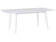 Dining Table White Wooden Legs 150/195 x 90 cm Rectangular Scandinavian Style Beliani