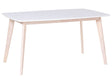 Dining Table White Wooden Legs 150 x 90 cm Rectangular Scandinavian Style Beliani