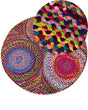 Round Area Rug Multicolour Cotton and Jute Boho Living Room Accessories Country Inspired  140 cm  Beliani