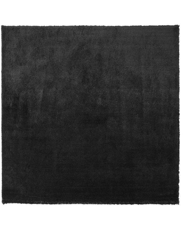 Shaggy Area Rug Black Cotton Polyester Blend 200 x 200 cm Fluffy Dense Pile Beliani