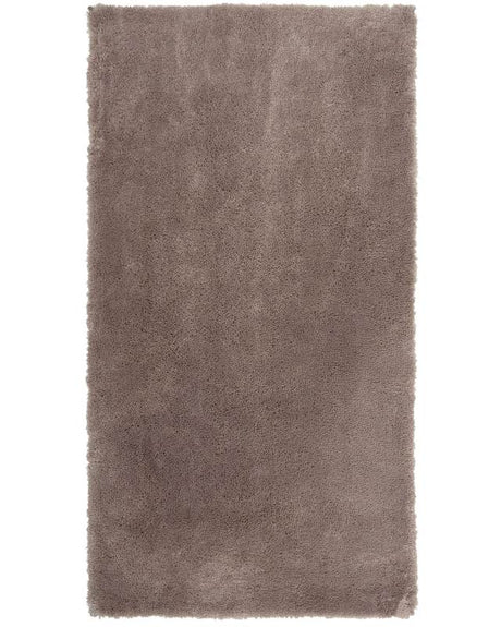 Shaggy Area Rug Light Brown Cotton Polyester Blend 80 x 150 cm Fluffy Dense Pile  Beliani