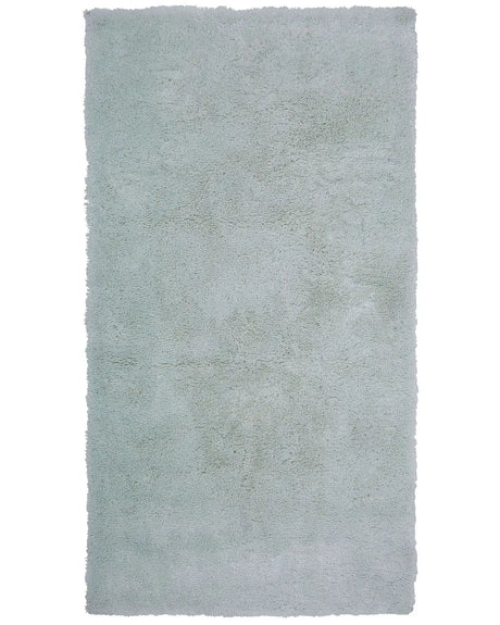 Shaggy Area Rug Green Cotton Polyester Blend 80 x 150 cm Fluffy Dense Pile  Beliani