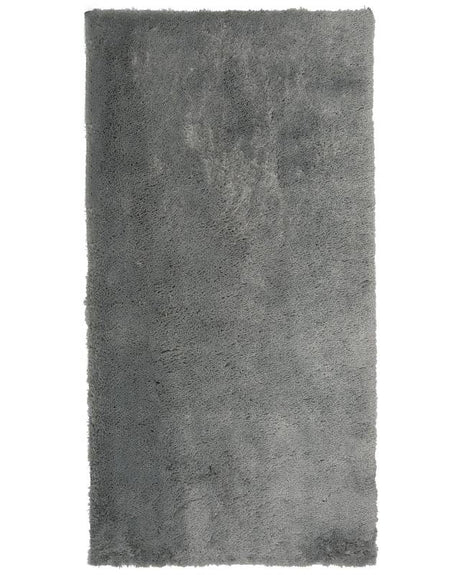 Shaggy Area Rug Grey Cotton Polyester Blend 80 x 150 cm Fluffy Dense Pile  Beliani