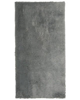Shaggy Area Rug Grey Cotton Polyester Blend 80 x 150 cm Fluffy Dense Pile  Beliani