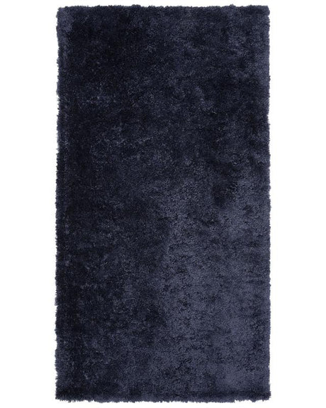 Shaggy Area Rug Blue Cotton Polyester Blend 80 x 150 cm Fluffy Dense Pile  Beliani