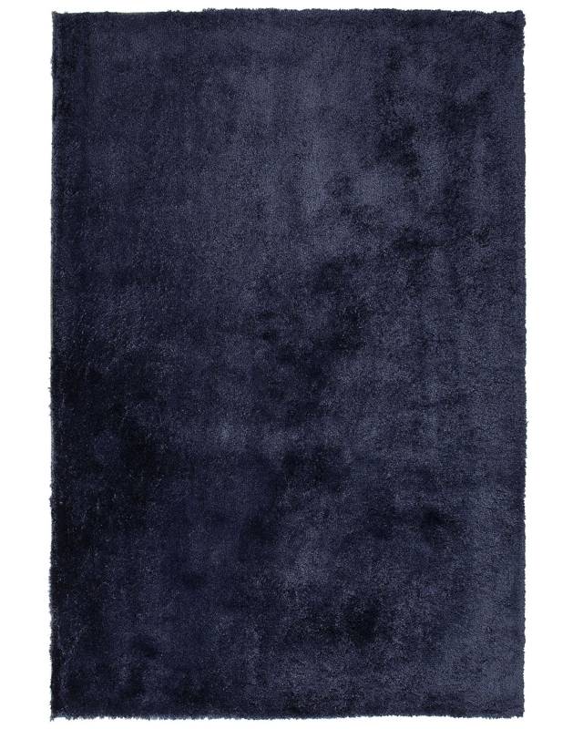 Shaggy Area Rug Blue Cotton Polyester Blend 160 x 230 cm Fluffy Dense Pile  Beliani