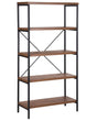 Industrial Open 4 Tier Bookshelf Dark Wood Black Metal Frame Brisbane Beliani