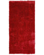 Shaggy Area Rug Red Cotton Polyester Blend 80 x 150 cm Fluffy Dense Pile  Beliani