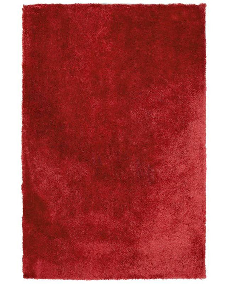 Shaggy Area Rug Red Cotton Polyester Blend 200 x 300 cm Fluffy Dense Pile  Beliani