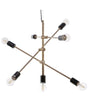 7 Light Pendant Lamp Brass Metal Industrial Living Room Ceiling Light Beliani