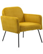 Armchair Yellow Velvet Slender Black Metal Legs Modern Retro Living Room Beliani