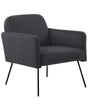 Armchair Grey Velvet Slender Black Metal Legs Modern Retro Living Room Beliani