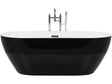 Freestanding Bath Glossy Black Sanitary Acrylic Single 170 x 80 cm Oval Modern Design Beliani