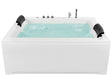 Straight Whirlpool Bath White Sanitary Acrylic Single 183 x 142 cm Space for 2 Rectangular Modern Style Beliani