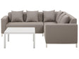 6 Pc Outdoor Sectional Sofa Set Taupe Conversation Aluminium Frame w/ Cushions Beliani