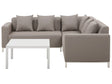6 Pc Outdoor Sectional Sofa Set Taupe Conversation Aluminium Frame w/ Cushions Beliani