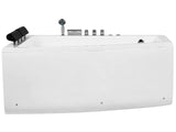 Whirlpool Corner Bath White Acrylic 182 x 121 cm Right Hand Tub with Headrests Beliani