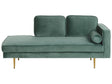 Chaise Lounge Mint Green Velvet Upholstered Right Hand Orientation Metal Legs Bolster Pillow Modern Design Beliani