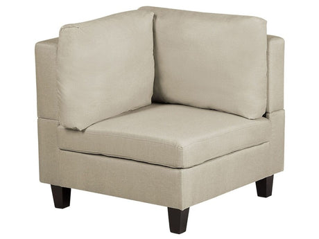 1-Seat Corner Section Beige Fabric Upholstered Armchair Module Piece Beliani