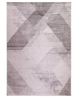 Rug Pink Polyester 140 x 200 cm Low Pile Abstract Pattern Beliani