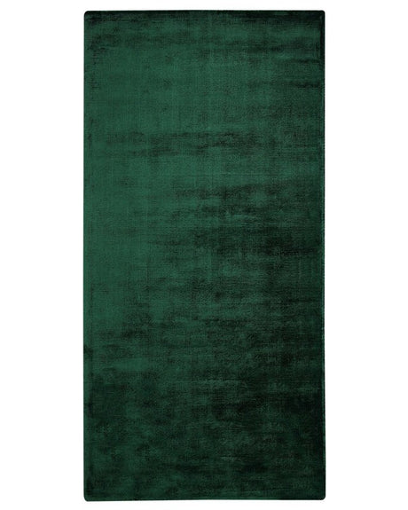 Area Rug Green Viscose 80 x 150 cm Tufted Low Pile Modern Beliani