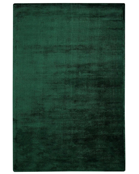 Area Rug Green Viscose 140 x 200 cm Tufted Low Pile Modern Beliani