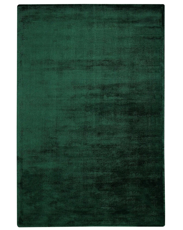Area Rug Green Viscose 140 x 200 cm Tufted Low Pile Modern Beliani