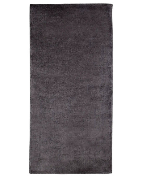 Area Rug Dark Grey Viscose 80 x 150 cm Tufted Low Pile Modern Beliani