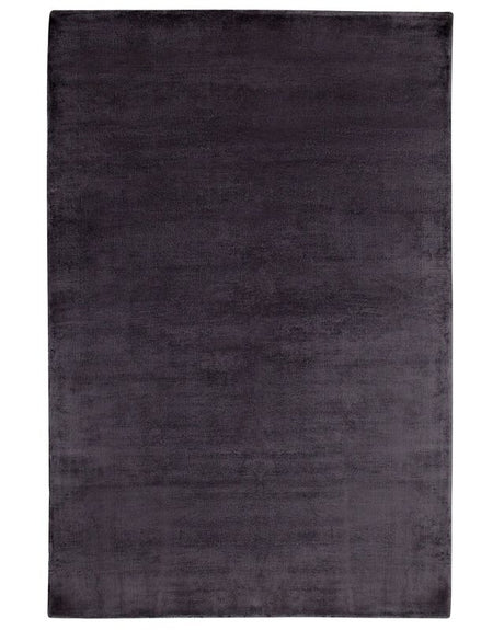 Area Rug Dark Grey Viscose 140 x 200 cm Tufted Low Pile Modern Beliani