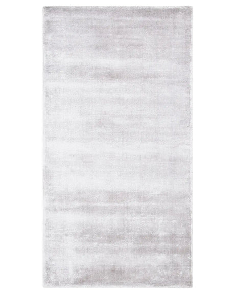 Area Rug Light Grey Viscose 80 x 150 cm Tufted Low Pile Modern Beliani