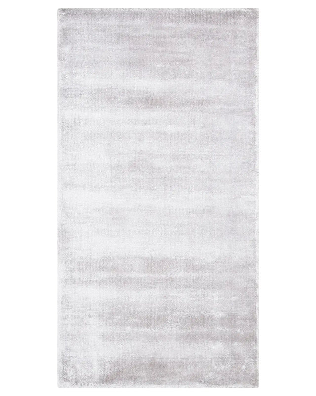Area Rug Light Grey Viscose 80 x 150 cm Tufted Low Pile Modern Beliani