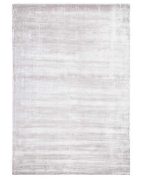 Area Rug Light Grey Viscose 140 x 200 cm Tufted Low Pile Modern Beliani
