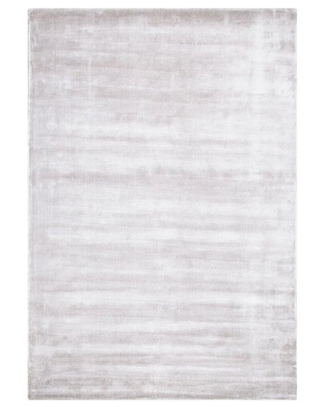 Area Rug Light Grey Viscose 140 x 200 cm Tufted Low Pile Modern Beliani