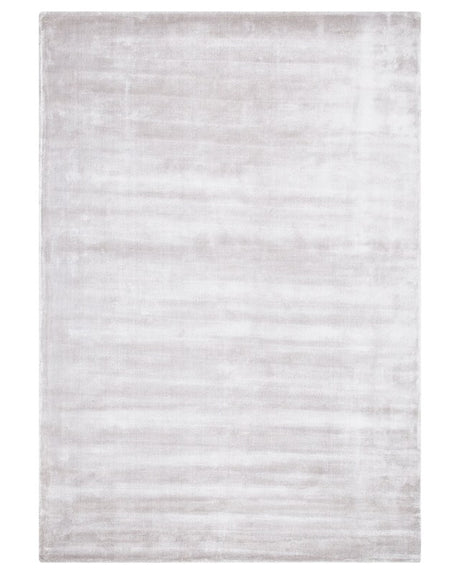 Area Rug Light Grey Viscose 160 x 230 cm Tufted Low Pile Modern Beliani