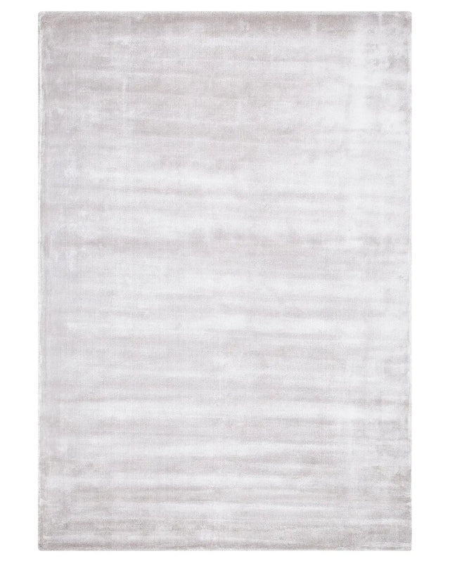 Area Rug Light Grey Viscose 160 x 230 cm Tufted Low Pile Modern Beliani