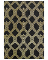 Rug Black with Gold Geometric Pattern Viscose with Cotton 160 x 230 cm Style Modern Glam Beliani