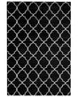 Rug Black with Silver Quatrefoil Pattern Viscose with Cotton 140 x 200 cm Style Modern Glam Beliani