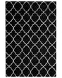 Rug Black with Silver Quatrefoil Pattern Viscose with Cotton 140 x 200 cm Style Modern Glam Beliani