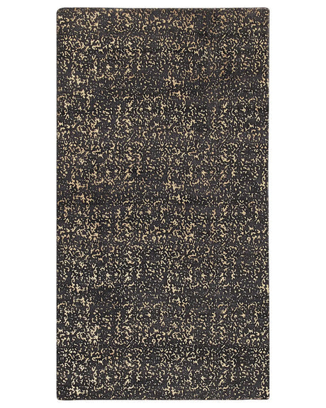 Area Rug Grey and Gold Viscose 80 x 150 cm Living Room Rug Beliani