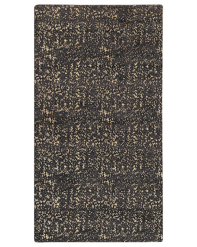 Area Rug Grey and Gold Viscose 80 x 150 cm Living Room Rug Beliani