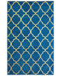 Rug Blue with Gold Quatrefoil Pattern Viscose with Cotton 140 x 200 cm Style Modern Glam Beliani