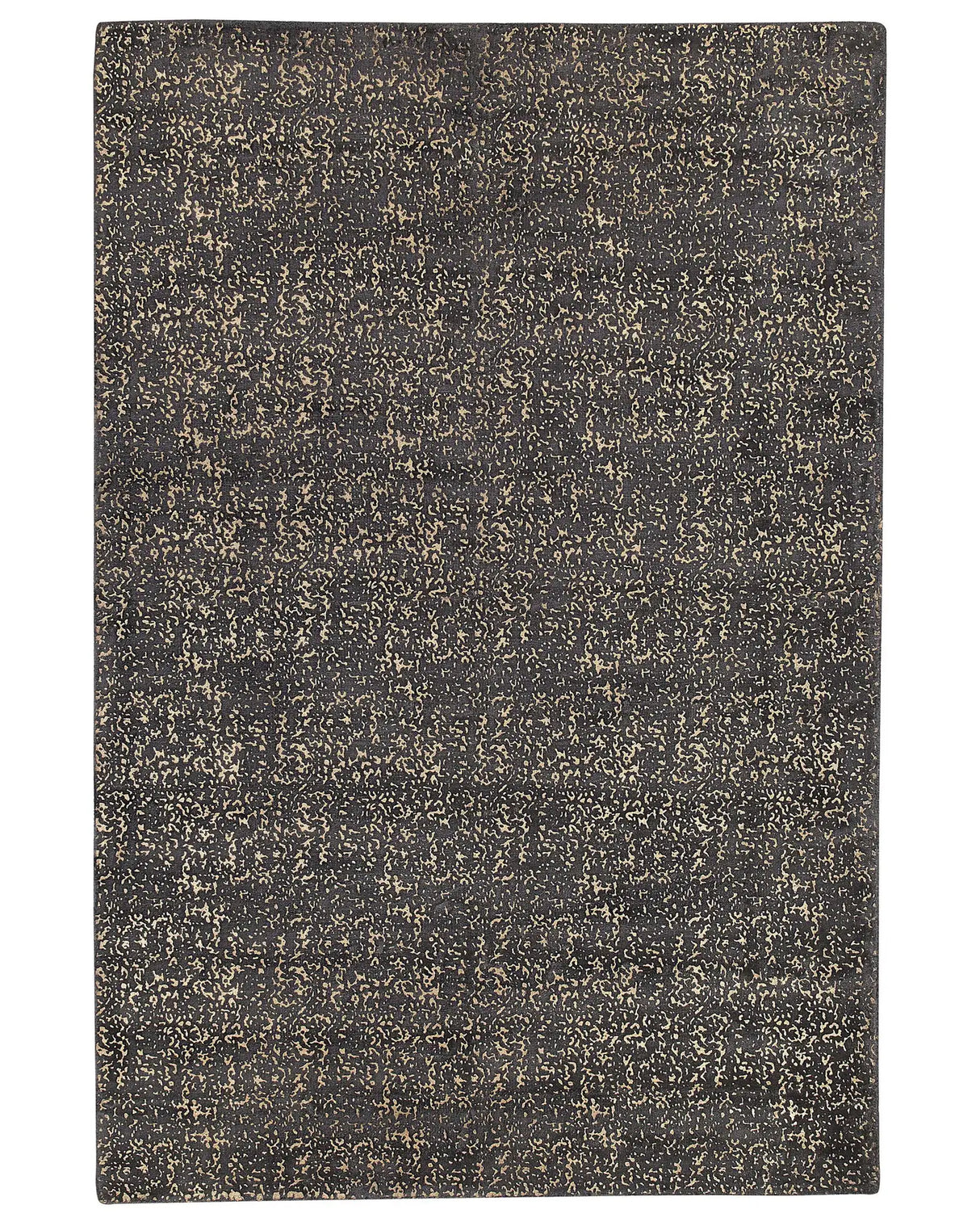 Area Rug Grey and Gold Viscose 140 x 200 cm Living Room Rug Beliani