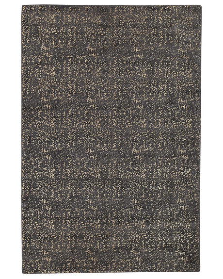 Area Rug Grey and Gold Viscose 140 x 200 cm Living Room Rug Beliani