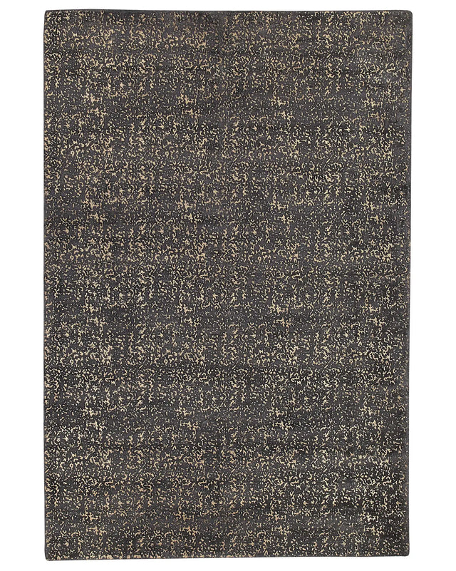 Area Rug Grey and Gold Viscose 140 x 200 cm Living Room Rug Beliani