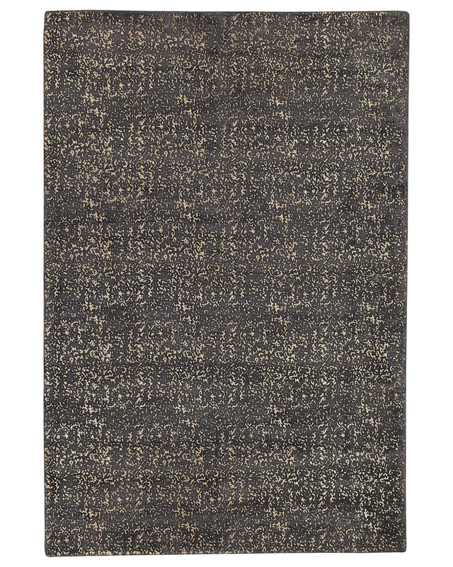 Area Rug Grey and Gold Viscose 160 x 230 cm Living Room Rug Beliani