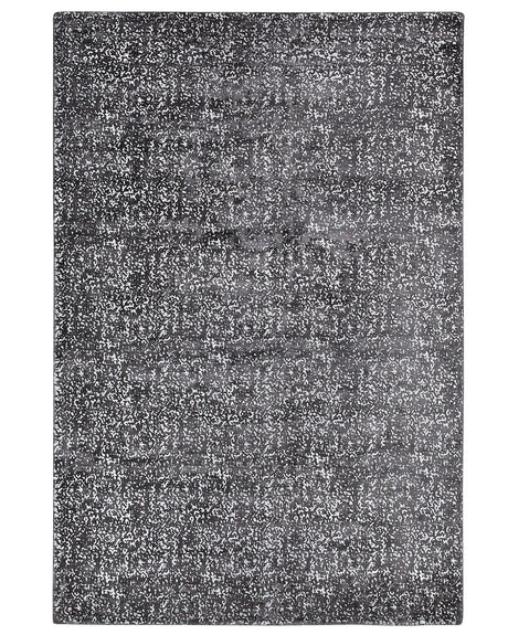 Area Rug Grey and Silver Viscose 140 x 200 cm Living Room Rug Beliani
