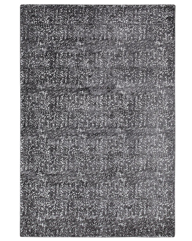 Area Rug Grey and Silver Viscose 140 x 200 cm Living Room Rug Beliani